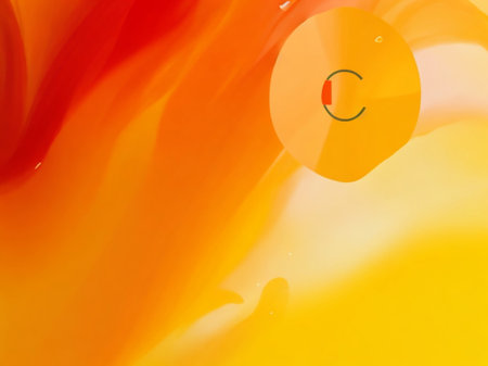 abstract background with oil drops in water, orange and yellow colorsの素材