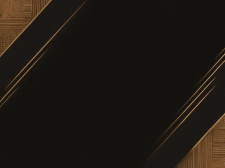 Luxury black background with golden lines and place for your textの素材