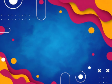 Abstract background with colorful paper cut shapes. Vector illustration for your designの素材