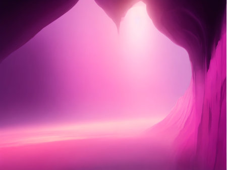 Magical magenta light in the tunnel. Abstract fantasy background.の素材