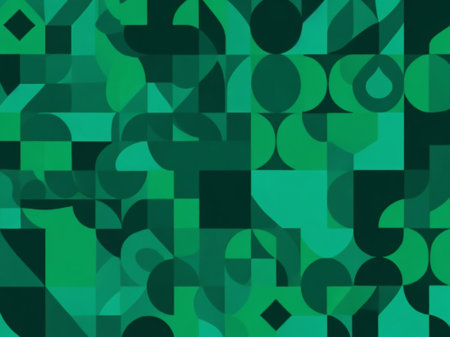 Abstract background of geometric shapes in green and black colors. Illustrationの素材