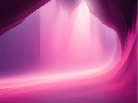 Fantasy purple tunnel with light in it. 3D illustration.の素材