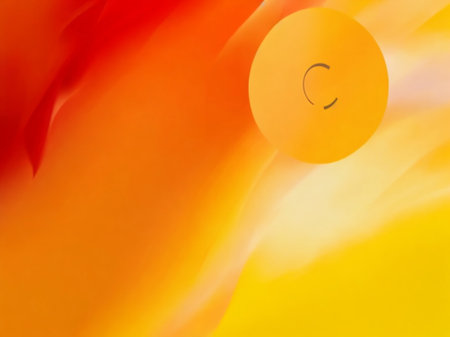 C letter on a background of orange and yellow colors. Copy spaceの素材