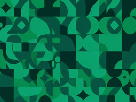 abstract background with geometric shapes in green and black colors, illustrationの素材