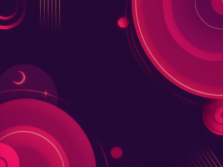 abstract red background with circles and lines in the style of the 80sの素材
