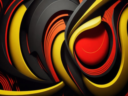 3d illustration of abstract geometric composition,digital art works..の素材