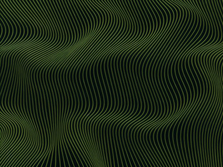 Abstract background with wavy lines in green colors. Vector illustration.の素材