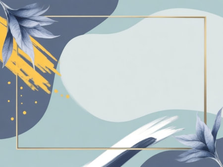 Creative background with hand drawn textures and floral elements. Flat lay. Nature concept.の素材