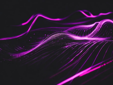 abstract background with purple lines and bokeh defocused lightsの素材