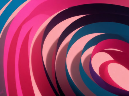 abstract background with spiral of pink and blue colors. 3d renderの素材
