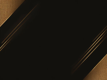 Luxury black background with golden stripes. 3d illustration.の素材