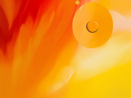 Oil drops on water surface. Abstract background with copy space for textの素材