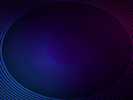 abstract dark background with circles and lines in blue and purple colorsの素材