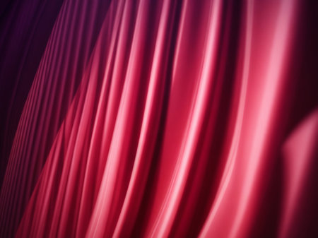 Red satin curtain with some folds in it (3d render)の素材