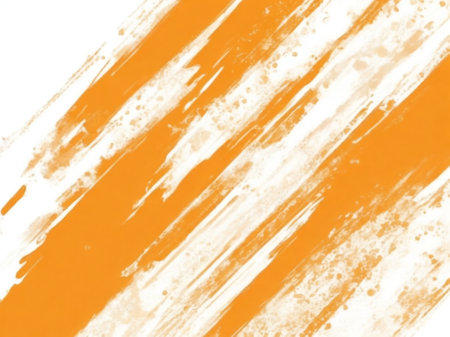 abstract orange background texture with grunge brush strokes and paint stainsの素材