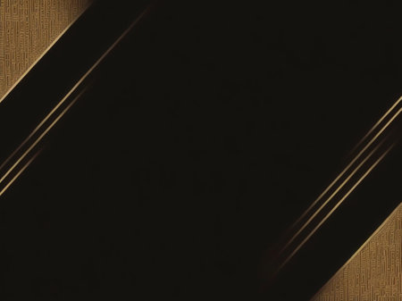 abstract gold background with some diagonal stripes in it and a black borderの素材