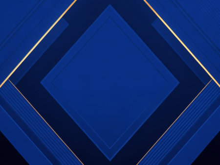 Blue background with golden lines. Element for design. Template for design.の素材