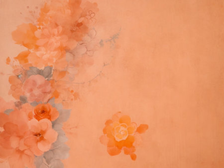 Watercolor flowers on old paper background. Hand painted watercolor illustration.の素材