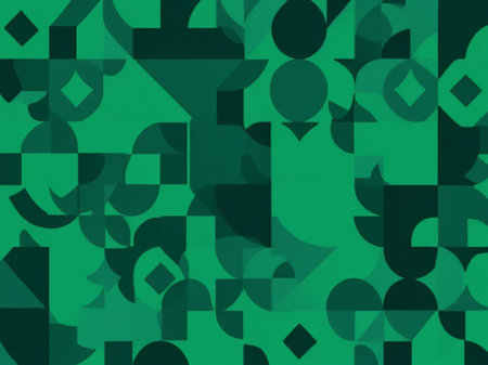 Abstract geometric pattern in green and black colors. Computer generated graphics.の素材