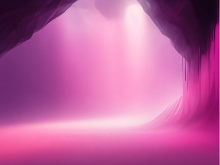 purple tunnel with light in the end, 3d render illustrationの素材