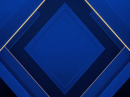 Abstract blue background with golden lines and rhombus. Vector illustrationの素材