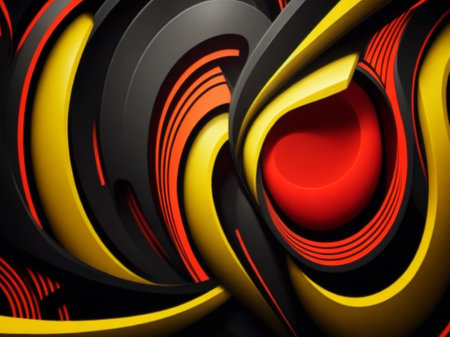 3d illustration of abstract geometric composition,digital art works. Computer generated image.の素材