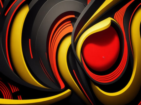 3d illustration of abstract geometric composition,digital art works..の素材