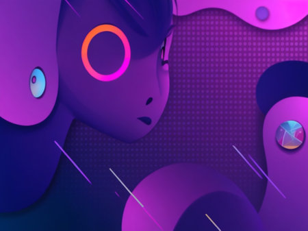 Abstract background with neon elements. Futuristic technology style. Vector illustration.の素材