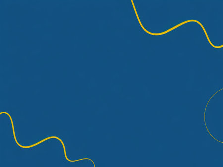 Abstract blue background with yellow lines. Minimal design. 3d renderの素材