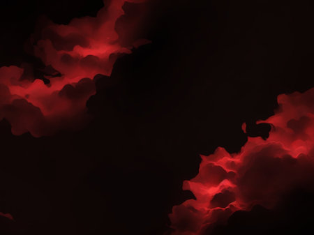 Red smoke on black background. Fantasy fractal texture. Digital art. 3D rendering.の素材