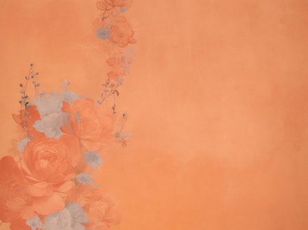 Orange roses on orange background with space for your text or image.の素材