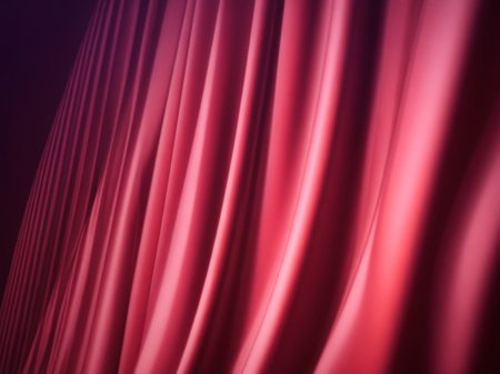 Red satin background with some smooth lines in it (3d render)の素材