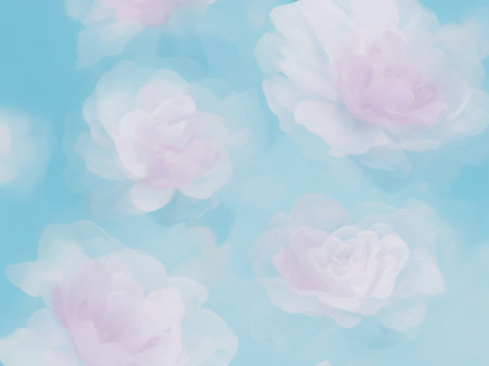sweet color roses in soft color and blur style on mulberry paper textureの素材