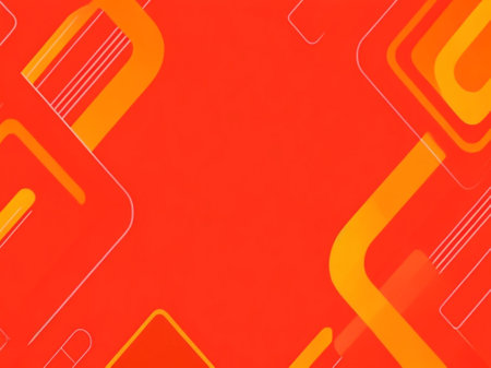 Abstract orange background with rounded rectangles and place for your text.の素材