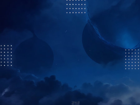 Night sky with moon and stars background. Elements of this image furnished by NASAの素材