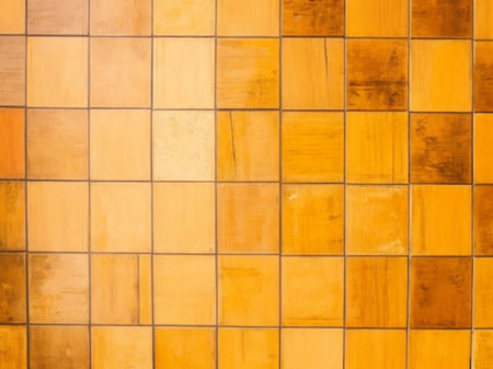 Yellow ceramic tile wall texture background. Abstract background and texture for design.の素材