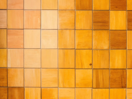 Orange tile wall texture background. Abstract background and texture for design.の素材