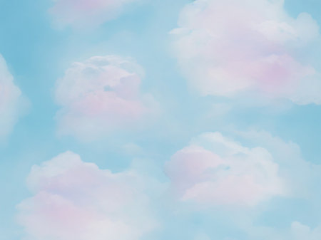 Sky and clouds background with a pastel colored and gradient fill.の素材