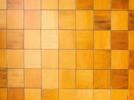 Orange ceramic tile wall texture. Abstract background and texture for design.の素材
