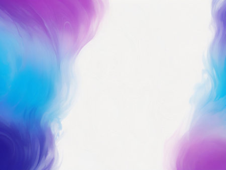 abstract background of blue and purple ink in water on white backgroundの素材