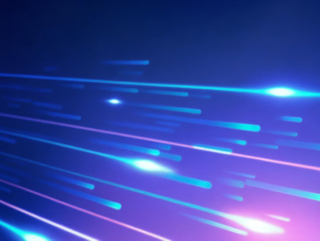 abstract background with blue and purple rays of light - 3d illustrationの素材