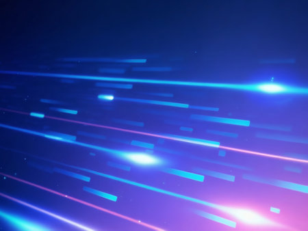 abstract background with blue and pink rays of light and lens flareの素材