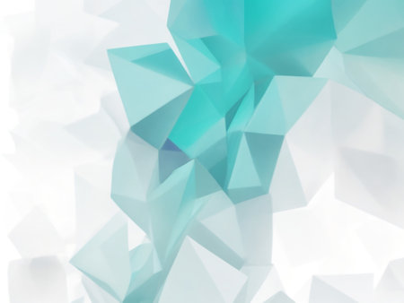 Abstract background of blue, white and green polygonal geometric shapesの素材