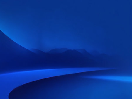 Abstract blue background with mountains. Computer generated 3D photo rendering.の素材