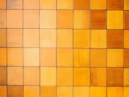 Orange tile wall texture background. Wallpaper, interior design concept.の素材