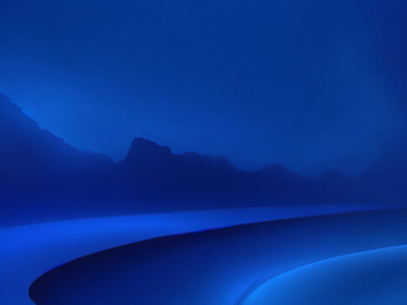 abstract blue background with some smooth lines in it and some rocksの素材