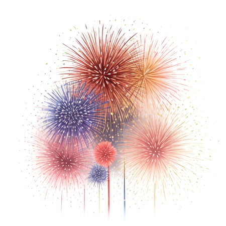 Happy new year fireworks confetti background images collections cute wallpapers ai generatedの素材