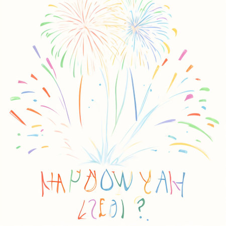 Happy New Year 2019. Greeting card with fireworks. Vector illustration.の素材
