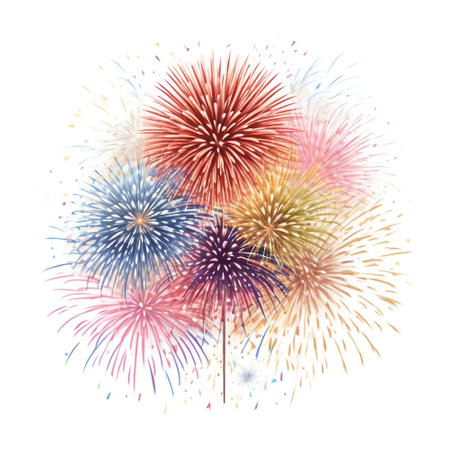 Happy new year fireworks confetti background images collections cute wallpapers ai generatedの素材