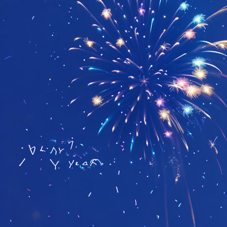 Happy new year fireworks confetti background images collections cute wallpapers ai generatedの素材
